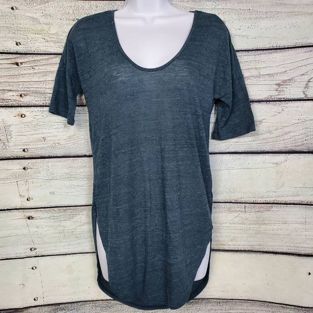 Old Navy Women’s Dark Teal High-Low Tunic Tee XS Short Sleeve Scoop Neck